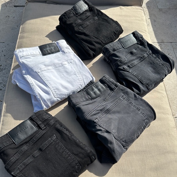 Express Other - 5 PAIRS Men's 31 X 30 Skinny Jeans from Express: 4 black & 1 wt. pair LIKE NEW!